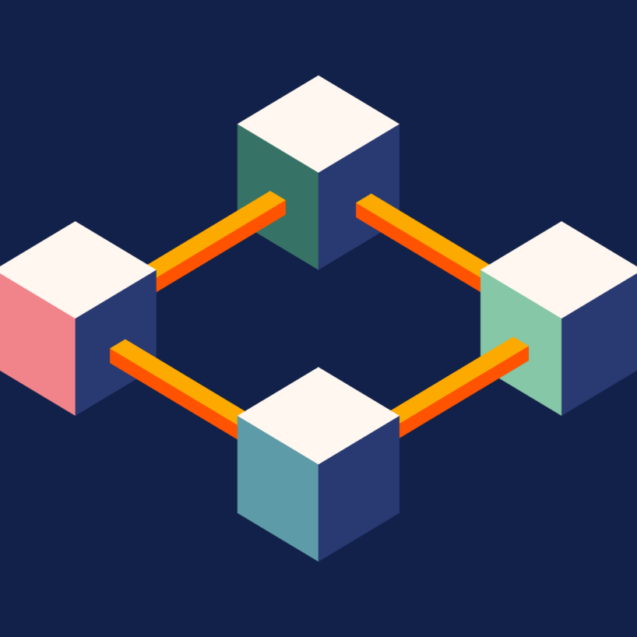 Hace un humilde intento en representar el concepto de tecnología blockchain.